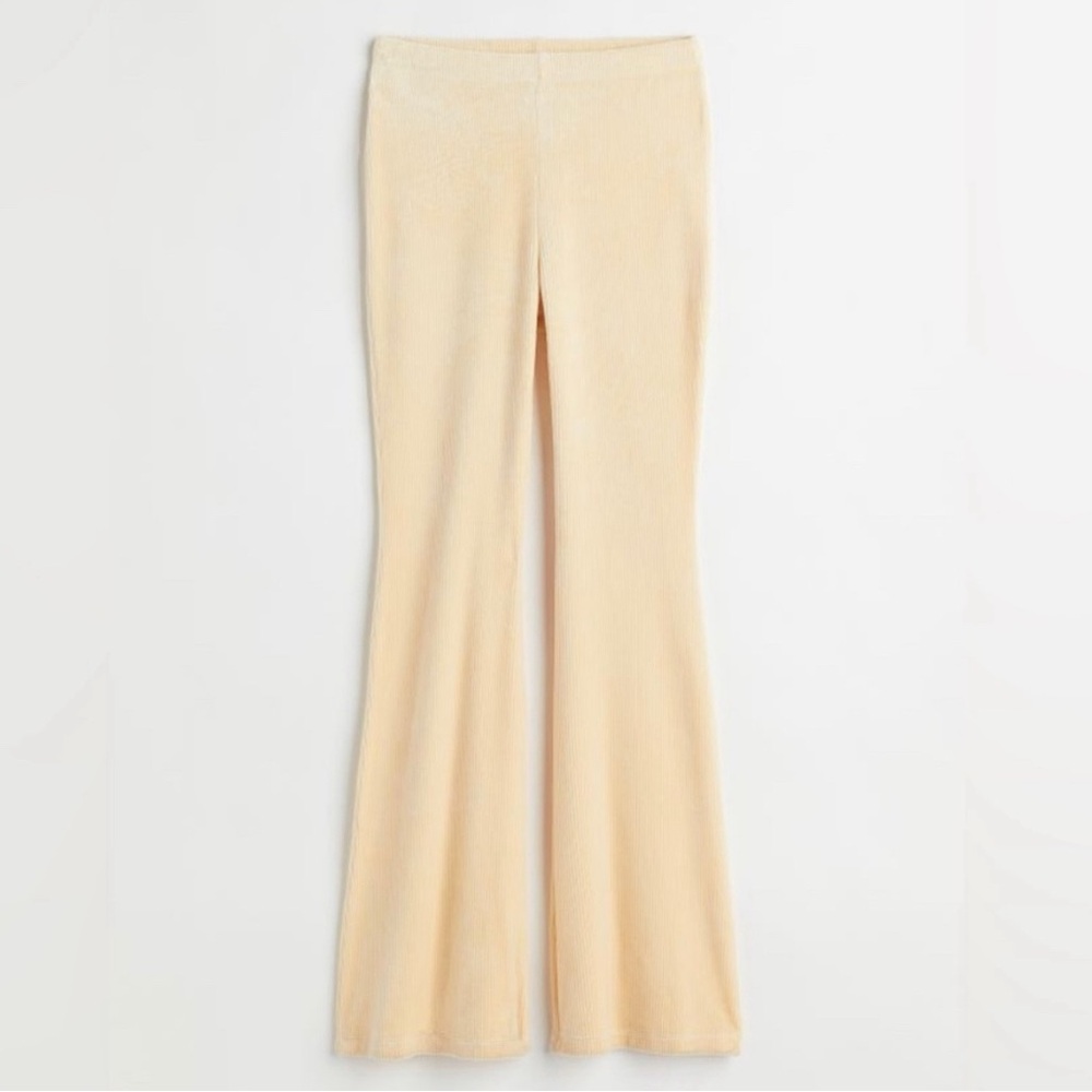 H&M Ribbed Velour Flared Leggings